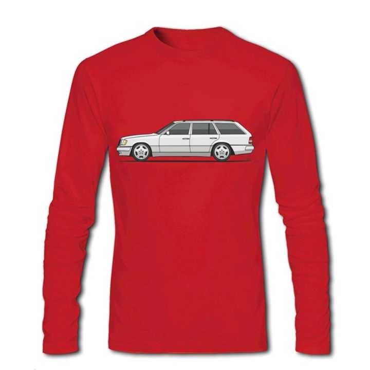 man-car-mercedes-w124-เสื้อยืดผู้ชายตลก-tee-สำหรับขายแขนยาวชายเย็นการ์ตูนเสื้อยืดท็อปส์