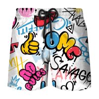 Graffiti Hip Hop Style 3d Print Summer Mens Shorts Quick Dry Swimming Shorts Oversized Casual Beach Pants Trend Men Clothing