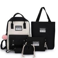 [COD] 2022 new anti-splashing contrast schoolbag set female junior high school students light backpack large-capacity