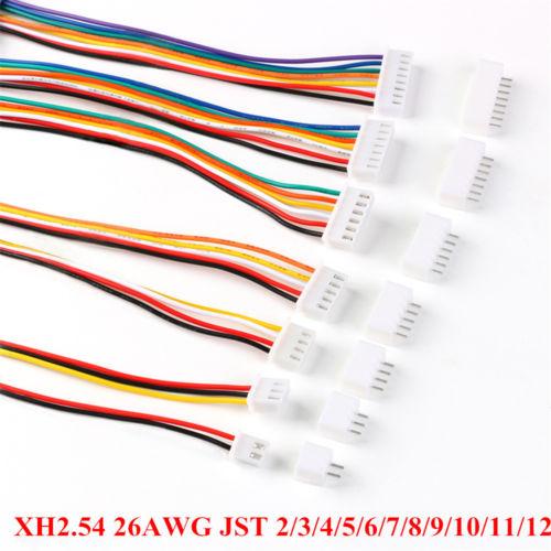 26AWG XH2.54-2/3/4/5/6/7/8/9/10P Plug Connector Wire Single Head Cables 300mm 