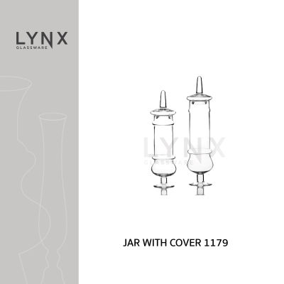 LYNX - JAR WITH COVER 1179 - แจกันแก้ว แจกันทรงสูง แฮนด์เมด เนื้อใส พร้อมฝา มีให้เลือก 2 ขนาด