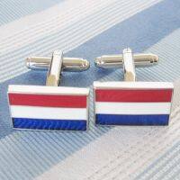 【No-profit】 Fakhir Ansari Fabrics เนเธอร์แลนด์ Flag Cufflink คู่จัดส่งฟรีโปรโมชั่น