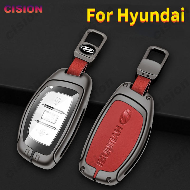 Zinc Alloy Leather Car Key Fob Cover Case Smart Remote Shell Holder Keychain Protector For