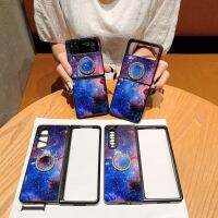 [Universal support] สแควร์โทรศัพท์มือถือพับได้เคสโทรศัพท์เหมาะสำหรับ Samsung Z Flip 4พับ3 360องศาลวดดัดฟันเพชรหมุนฝาครอบด้านหลัง