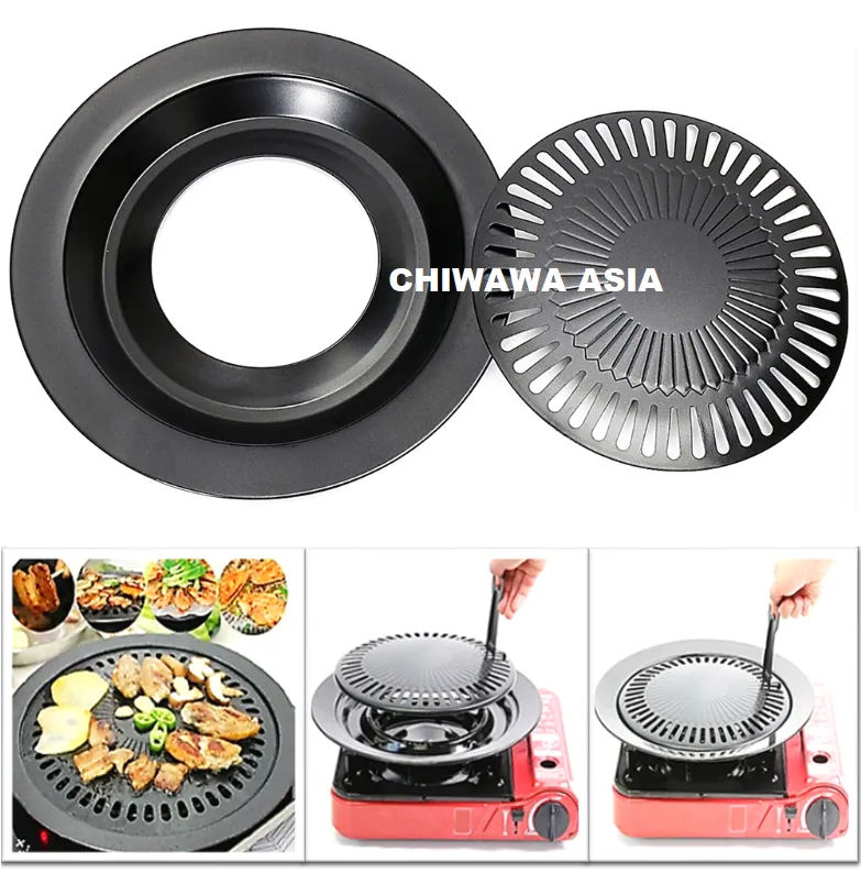 bhavyta 32cm Grill Plate Non-stick Coating Portable Korean BBQ