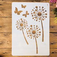 A4 29cm Dandelion Butterflies DIY Layering Stencils Painting Scrapbook Coloring Embossing Album Decorative Template