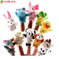 LEAL 10ชิ้นการ์ตูนสัตว์ Boneka Jari Tangan ตุ๊กตายัดนุ่นพ่อแม่-เด็กโต้ตอบของเล่นตุ๊กตานุ่มยัดนุ่นสำหรับเด็ก