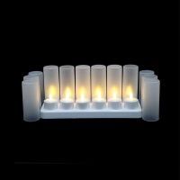 Set Of 4/6/12 LED Candle Remote Or Not Remote Flickering Frosted Rechargeable Tealight Electronic Waxless Candle Lamp-Warm White