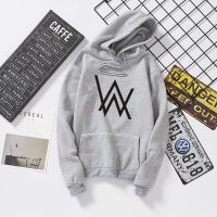 เสื้อผ้าแฟชั่นผู้หญิง เสื้อแจ็คเก็ต เสื้อสเวตเตอร์ Alan Walker Sports ผู้หญิงและผู้ชายแขนยาวบวกกำมะหยี่คู่เสื้อมีฮู้ด