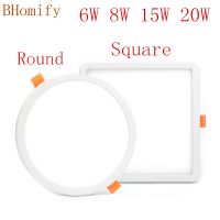 Ultra Thin Round LED Panel Light 6W 8W 15W 20W AC110V/220V Aluminum Ceiling Recessed Downlight open hole adjustable open hole