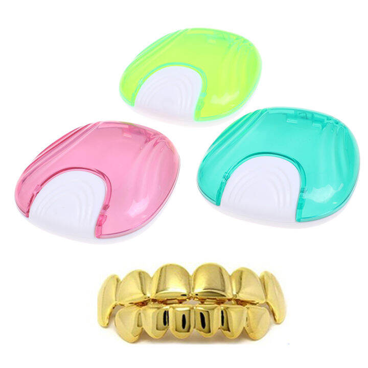 shelleys-1pcs-ฟันปลอมทำความสะอาดกล่อง-denture-bath-container-holder-case