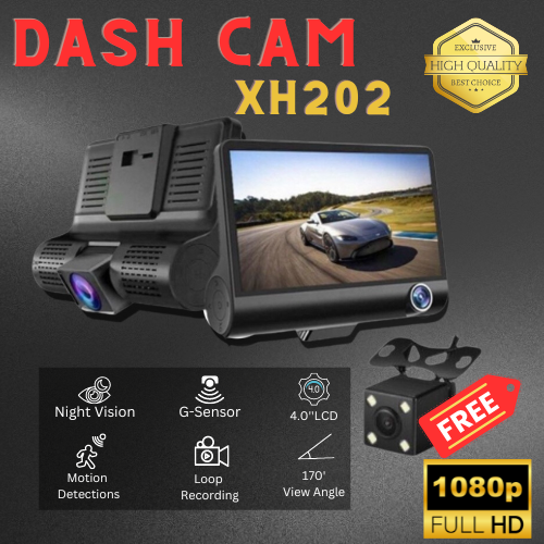 ETTRO XH202 3in1 Dash Cam Car Camera DVR HD1080P 170Wide Angle Cycle