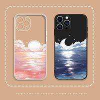 เคสโทรศัพท์ดวงอาทิตย์ดวงจันทร์ภาพวาดสีน้ำมันสำหรับ Apple 13/14pro ให้เกียรติ IQOO Xiaomi OPPOvivo Huawei