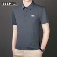 JEEP SPIRIT เสื้อยืดผ้าไนลอนแขนสั้นสำหรับผู้ชาย,เสื้อยืดผ้าเสื้อโปโลแฟชั่นแขนสั้นผ้าไอซ์ซิลค์สำหรับฤดูร้อนมาใหม่ล่าสุดแห้งเร็ว