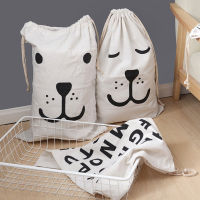 Home Drawstring Storage Bag For Clothes Canvas Laundry Bag Laundry Hamper With String Toys Storage Travel Stuff Bags