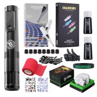 Dragonhawk X4 Wireless Battery Pen Tattoo Machine Practice Set Ballpoint Silicone Skull Needle Cartridge Inks Tattoo Supplies Stickers