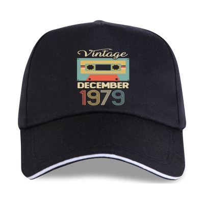 Personalised Vintage December 1979 40Th Birthday 40 Year Old Mens Custom Print Baseball cap Black