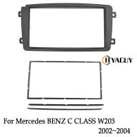 Double Din รถวิทยุ Fascia สำหรับ Benz C CLASS W203แผงแผ่นกรอบแผ่น CD DVD Dashboard แผง