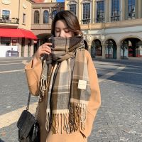 Luxury Plaid Scarf Winter Warm Cashmere Women Long Bandana Pashmina Foulard Female Scarves Tassel Shawl And Wraps 2022 Design