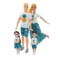 hot！【DT】☸✈✴  4pcs Dolls Ken Wife Playset Mother Kids Jointed Parent-child for Baby Gifts