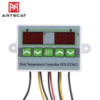 ZFX-ST3012 Dual Temperature Controller Digital Thermostat Incubator Control Microcomputer Dual Probe AC 220V 12V 24V