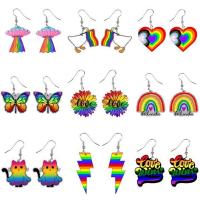 【YF】✣✖❀  New Lightning LGBT Earrings Cartoon Colorful Sunflowers Transgender Drop Earring