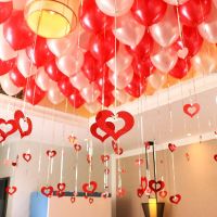 100pcs rains 100pcs pendants balloons rain Heart Pendant balloon wedding room layout wedding supplies