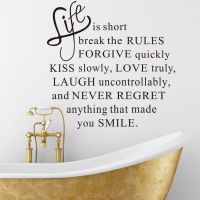 DIY Life Is Short Words Removable quotes Wall Sticker Wall Decal Fashion Home Decoration for bedroom living room Mural Art PVC