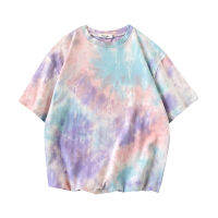 Tie Dye T-shirt Uni Clothes Rainbow Star Gradient Color Rendering T-shirt Summer Short Sleeve Top