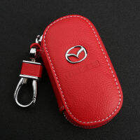 สำหรับ Mazda 2 3 6 CX3 CX4 CX6 CX8 CX9 CX30 Auto Car Cowhide หนังรีโมทคอนโทรลกระเป๋า Key Case ซิปกระเป๋าสตางค์ Key Chain