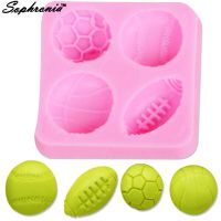 Sophronia Mini Football Basketball Half Soccer Rugby and Tennis Ball Shape DIY Silicone Mold Fondant Cake Decoration Mould M214 Bread Cake  Cookie Acc