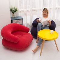 Folding Flocked Inflatable Sofa Chair Bedroom Living Room Furniture Lazy Bean Bag Sofa Armchair Kid/Adult Gaming Computer Stool