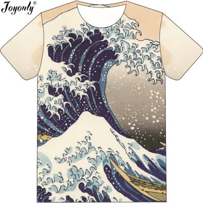 Joyonly New 2018 Summer Children 3D T-shirt Kanagawa Japanese Ukiyoe T shirt Boys Girls Brand Design Tees Cool Funny Tops