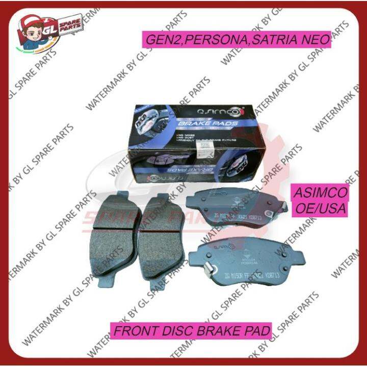 PROTON GEN2 PERSONA OLD SATRIA NEO FRONT DISC BRAKE PAD (ASIMCO/USA