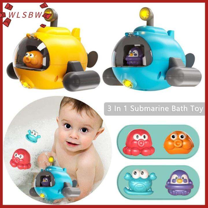 WLSBW Creative 3 In 1 WindUp Tub Toys With Lights Bathtub Glowing Toy
