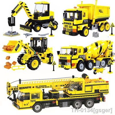 ✐☼ Veículos de construção para crianças Caminhões Urbanos Escavadeira Bulldozer Block Engineering Team Guindaste Set