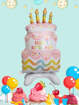 News Stand Cake Balloons Happy Birthday Cake Balloon Birthday Party Decorations Baby Shower Globos Adhesives Tape