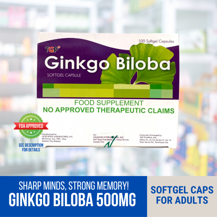 Gingko Biloba / Ginkgo Biloba 500mg Softgel Capsules Lazada PH