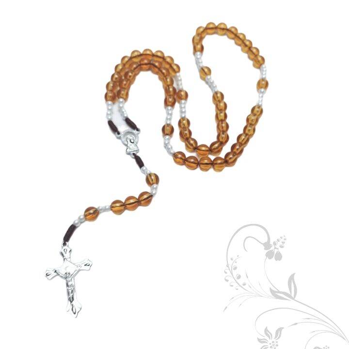 Rosario Akrilik Coklat Muda/Kalung Rosario Katolik Lazada Indonesia