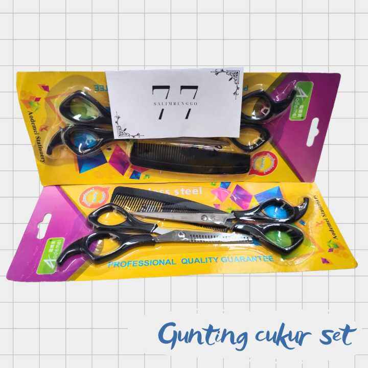 Gunting Rambut Set Potong Sasak Dan Sisir 3 In 1 Berkualitas | Lazada ...