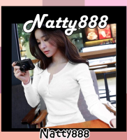 ของอยู่ไทย ส่งทันที!! NATFASHION เสื้อแขนยาวผ้าลูกฟูก มีลายในตัว สไตล์เกาหลี พร้อมส่ง4สี มีในสต็อกครบสี  **ชิ้นนี้สีขาว