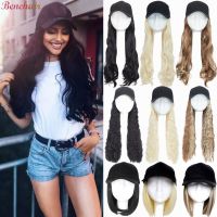 Benehair Synthetic Fluffy Natural Wavy Hair Wigs Cap Straight Baseball Wig Bob Wig Kinky Curly Adjustable Hat Wig Cap With Hair