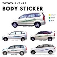 （Kvs auto parts） (1ชุด) สติกเกอร์ด้านข้าง Toyota Avanza เก่า/สติกเกอร์ Tepi Badkereta Avanza Lama 2ชิ้นสำหรับ Kiri dan Kanan