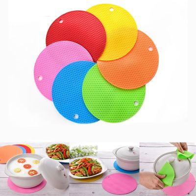 【CW】▫❀  18cm Silicone Round resistant Coaster New function Anti hot Holder Mats Tools