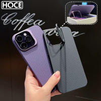 HOCE แป้นยึดชุบโลหะเลนส์แก้วหรูหรา PC บางมากคาร์บอนไฟเบอร์ฝาหลังเคสโทรศัพท์สำหรับ IPhone 14 Pro Max 13 Pro 12