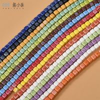 [COD] 8mm square ceramic straight hole beads diy handmade beaded earrings necklace bracelet accessories