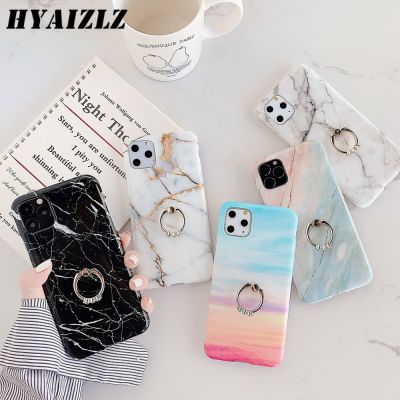 （cold noodles）หินอ่อนขากรณีโทรศัพท์สำหรับ iPhone 13 12มินิ11 Pro Max XR XS Max 7 8พลัส Soft TPU Capa ผู้ถือแหวนกันกระแทกปกหลัง