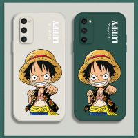 เคส Huawei Honor V30 Pro Case เคสซิลิโคนเหลวการ์ตูน Luffy การ์ตูน Luffys Flocking ฝาครอบโทรศัพท์ป้องกัน