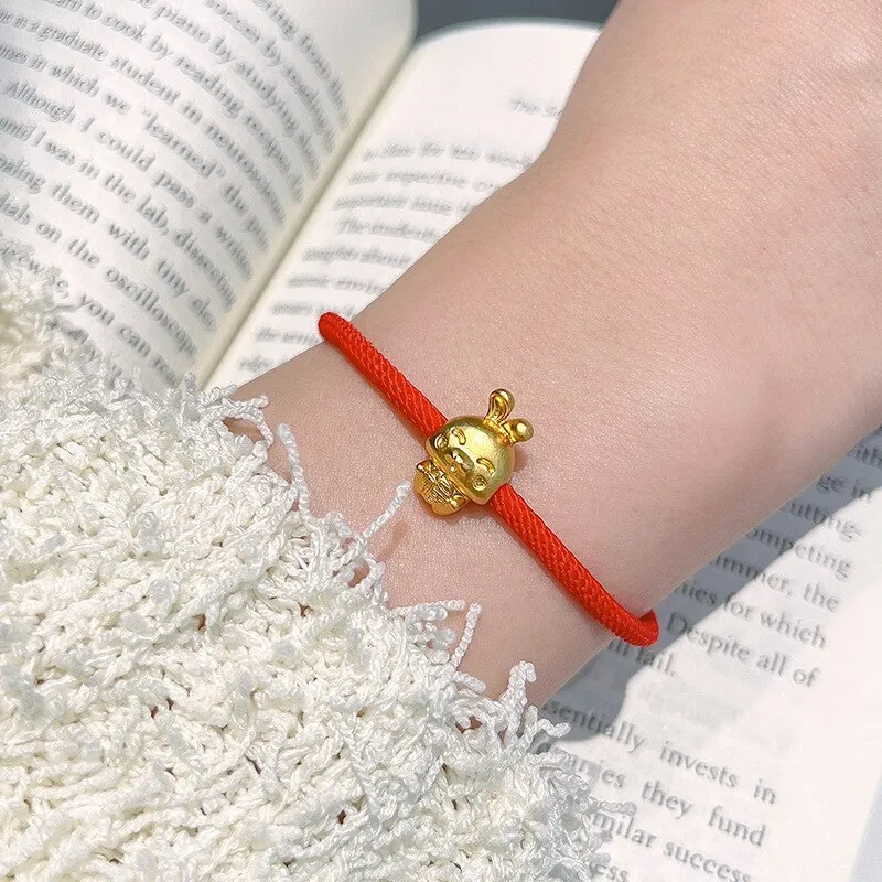 TEMICO Chinese Zodiac Sign Rabbit Red String Bracelet for Women Girls Lucky  Rabbit Charm Bracelets New Year Jewelry Gifts,(Style 5)