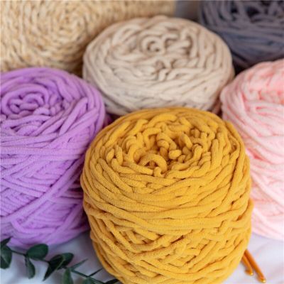 100G ถักขนสัตว์ไหมพรมขนแกะเส้นหนานุ่มเส้นด้าย Chenille เส้นด้ายสำหรับถักและเส้นด้ายโครเชต์สำหรับถัก Handmade DIY หนาเส้นด้าย